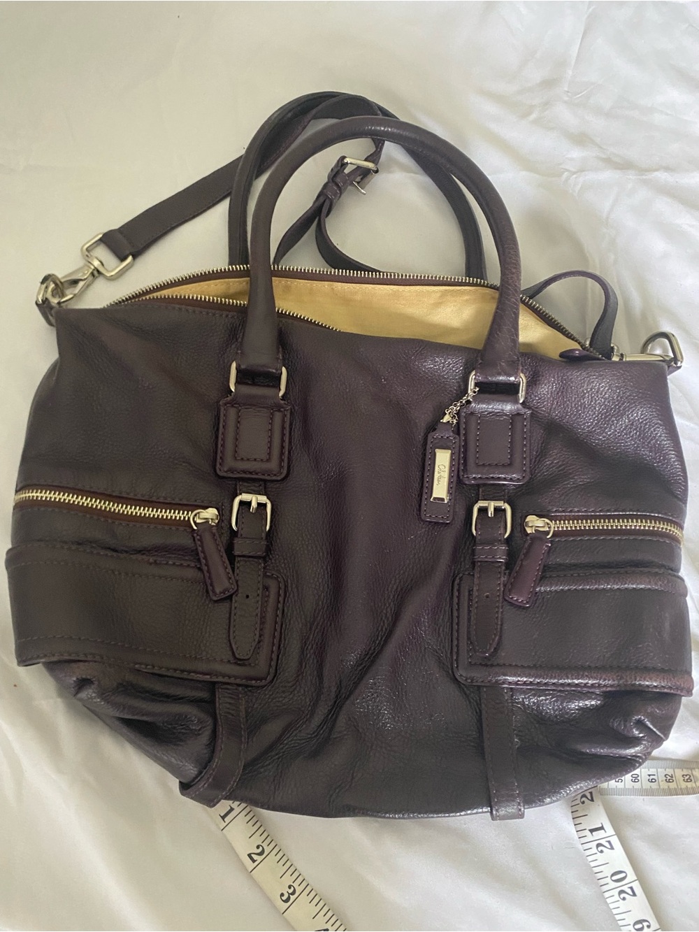 Authentic Leather Cole Haan Shoulder/Hand bag. Purple Color - Picture 14 of 14